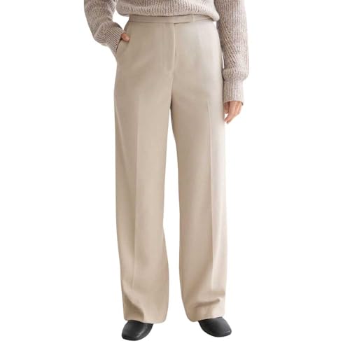 Scotch & Soda Edie - Pantalon Gabardine Taille Haute Jambe Large, Plaza Taupe U292, 24W / 32L