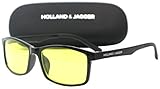 Holland & Jagger Blue Light Blocking Computer Glasses-FDA Approved-Sleep Better, Reduce Eyestrain & Fatigue When Gaming, Tablet/Phone Reading, TV-Anti Glare Eyewear Men and Women (PC Black).