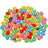TEEHOME 100-Pack Toys Filled Surprise Eggs - 2.5 Inches Bright Colorful Plastic Easter Eggs with 24 Kinds of Popular Toys for Girls and Boys