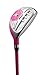 Precise M5 Ladies Womens Complete Right Handed Golf Clubs Set Includes Titanium Driver, S.S. Fairway, S.S. Hybrid, S.S. 5-PW Irons, Putter, Stand Bag, 3 H/C's Pink