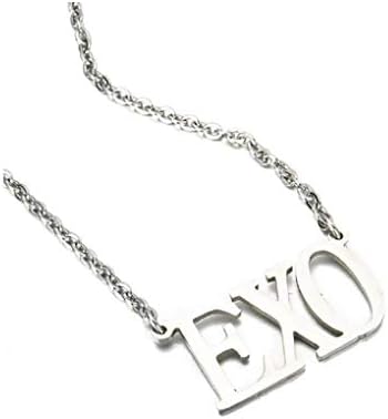 Pendant Necklace,Pestelley Personality Necklace Letter Pendant Fashion Star Fans Clavicle Chain (Silver, EXO)