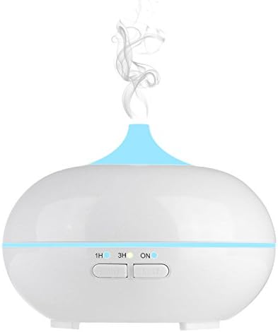 Maxnic 150ml Essential Oil Diffuser, Wood Grain Ultrasonic Diffuser Aromatherapy Diffuser for Essential Oils Aroma Oil Diffuser Humidifier 7 Colored LED Lights (light white)
