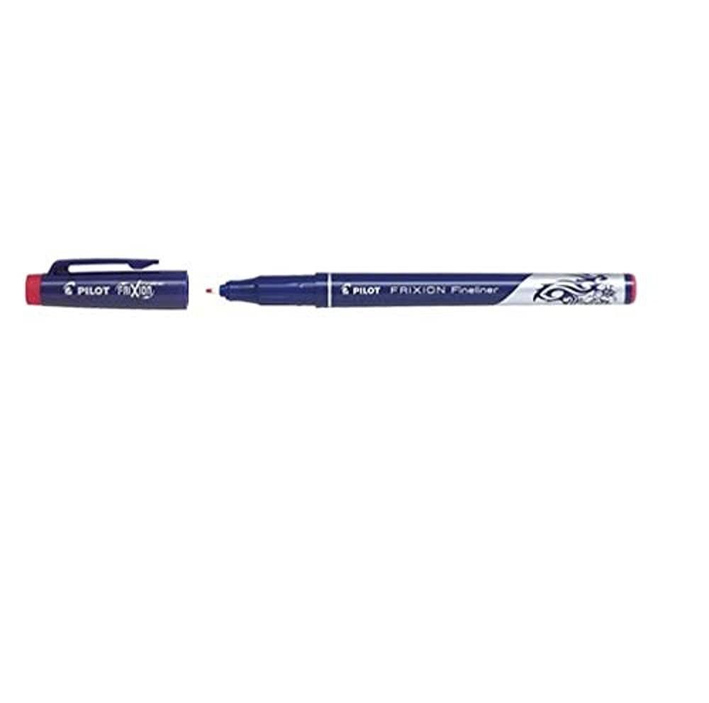 PILOT Frixion Fineliner Felt Pen 1.3 mm Tip Erasable, Red, Pack Of 12