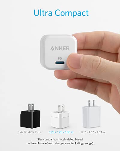 Anker USB C Charger with Foldable Plug, 20W USB C Charger Block for iPhone 17/16 /15 and More Series, Galaxy, Pixel, iPad (2, Pack Cable Not Included)