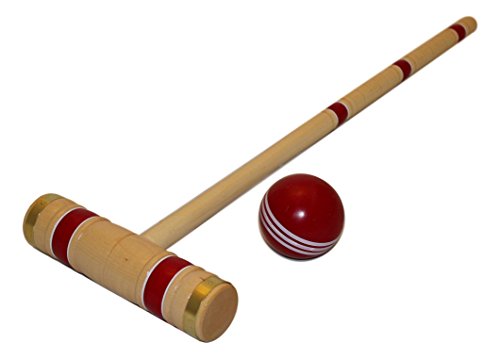 Amish-Crafted Deluxe Maple-Wood Croquet Game Set, 6 Player Set (32" Handles)