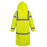 Portwest-UH445-Hi-Vis-Classic-Rain-Coat-48-Long-Waterproof-Rain-Jacket-with-Hood