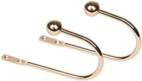 Chictie European Curtain Holdbacks Decorative Wall Hooks Ball End Urn Hanger for Drapes Linen Holder Window Treatment Hardware,Set of 2 (Gold)