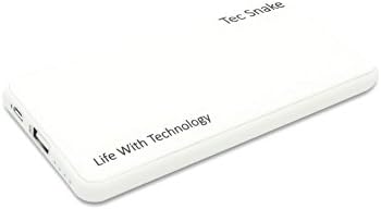 Adorable 10,000mAh External Portable Batteries TECSNAKE 2.1A Output, Fashion, Comfortable Touch, Compact, High Speed Charging Power Bank, Charger for IPHONE, IPAD, SAMSUNG AND MORE (White)