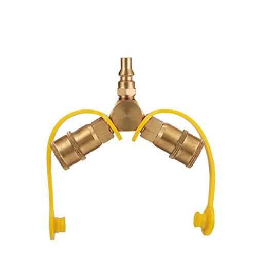 Kohree 1/4" RV Propane Quick Connect Y Splitter Adapter for RV to Grill