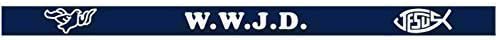 WWJD - What Would Jesus Do Wristband - Silicone Bracelet (Blue WRISTBAND)