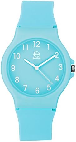 RW Unisex Wristwatch Fashion Casual Quartz Analog Wrist Watch with Silicone Strap for Men Male Women Ladies Female TB-5017 (Cyan)