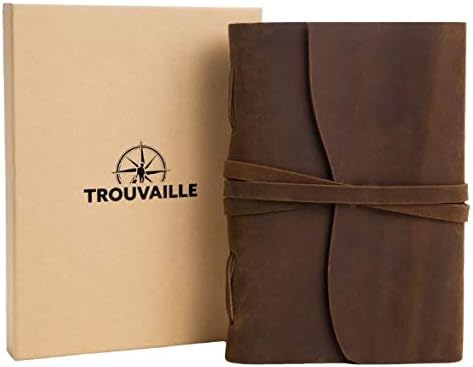Trouvaille Leather Journal - Leather Notebook for Travels and Adventures - Thick Leather Material - Sketchpad, Journal, Diary, Notepad