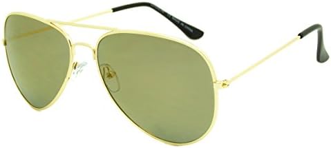 Dasein Fashion Flat Mirrored Lens Metal Arm Aviator Sunglasses