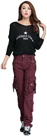 Lixmee Women'S Outdoor Straight Regular Cargo Pants _9309 Maroon XX-Large