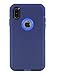 WallSkiN Case for iPhone Xs Max (6.5”) Heavy Duty Full Body Military Grade Drop Protection Carrying Cover Holder | Holster for Men Belt with Clip Stand – Navy Blue
