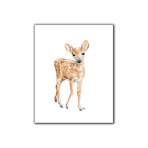 Deer Nursery Art Print Unframed, Baby Deer Wall Art
