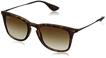 Ray-Ban INJECTED MAN SUNGLASS - DARK RUBBER HAVANA Frame GRADIENT BROWN Lenses 50mm Non-Polarized