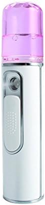HengQiang Nano Facial Steamer, Handy Mist Face Spray Portable Sauna Sprayer Water Replenishing Steamer 2000mAh Power Bank with Sliding Control for Hydrating and Phone Charging, 5.8 Inch - White