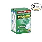 Polident Antibacterial 3 Minute Denture Cleanser 120 Tablets Per Box (Pack of 2)