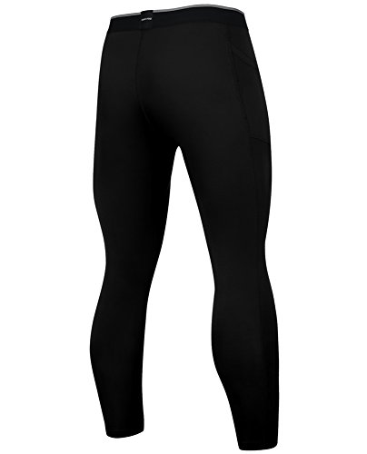 Take Five Men's Side Pockets Cool Dry Tights UV Protection Compression Baselayer Cycling Yoga Leggings (Z801, XL)