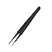 AKOAK 4 Pcs ESD Tweezers Set Anti-Static Tweezers Stainless Steel Tweezers for Eyelash Extension,Electronics, Jewelry-making - Straight and Curved Tip Tweezers - Black