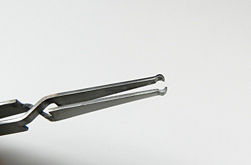 WIRE HOLDING TWEEZER SELF LOCKING CLOSING CROSS LOCK TWEEZERS ROUND OPEN SLOT (E1) - Thumbnail 7