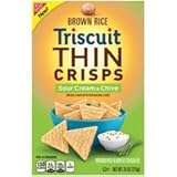 Nabisco, Brown Rice Triscuit, Thin Crisps, Sour Cream & Chive Crackers, 7.6oz Box (Pack of 3)