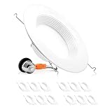 Parmida (12 Pack) 5/6 inch Dimmable LED Retrofit Recessed Downlight, 15W (120W Replacement), Baffle Metal Design, 1000lm, 3000K (Soft White), Energy Star & ETL, LED Ceiling Can Light, LED Trim