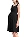 Maternity Hospital Gown Split Front Labor delivery Nightgown Nursing Breastfeeding Birthing Dress Black M