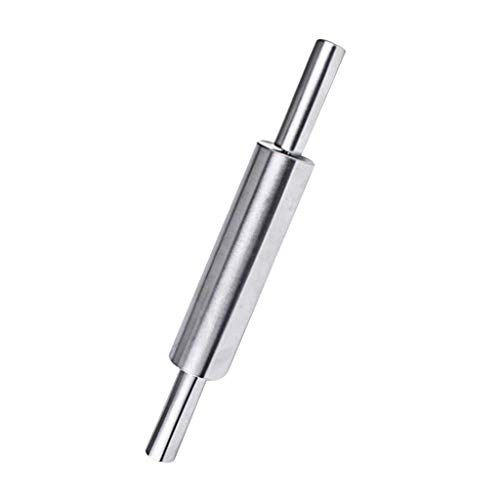 Chercherr Rolling Pin, Safe And Durable Smooth Home Metal Stainless Steel Rolling Pin For Baking Fondant Pie Cookie Cooking Assistant (B)
