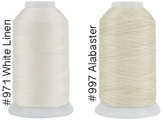 Super Threads King Tut #40/3 Ply Quilting Thread 2,000 per cone BUNDLE of 2 - White Linen & Alabaster (#971 + #997)