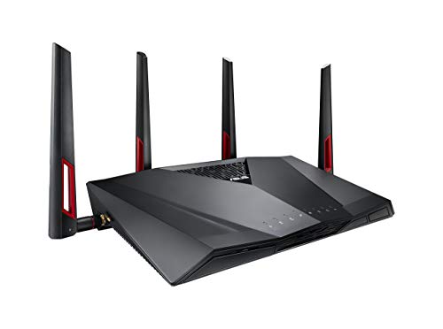 ASUS Dual-Band Gigabit WiFi Gaming Router (AC3100) with MU-MIMO, supporting AiProtection network security by Trend Micro, AiMesh for Mesh WiFi system, and WTFast game Accelerator (RT-AC88U) ASUS Dual-Band Gigabit WiFi Gaming Router (AC3100) with MU-MIMO, supporting AiProtection network security by Trend Micro, AiMesh for Mesh WiFi system, and WTFast game Accelerator (RT-AC88U)
