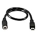 Wpeng Mini USB Male to 3.5mm Jack Female Audio Cable Cord for Active Clip Mic Microphone Adapter Length 34cm/1ft Black