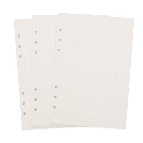 A5 Refill Paper Refillable Paper Squared Filler Paper Loose Leaf Paper 6-Holes Inserts 135 Sheets 270 Pages