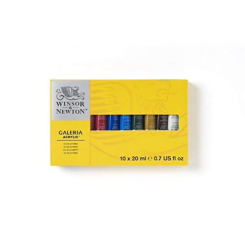 Winsor & Newton Acrylic Paint 20ml 10/Pkg, Assorted Colors, Tube Set, Multicolor