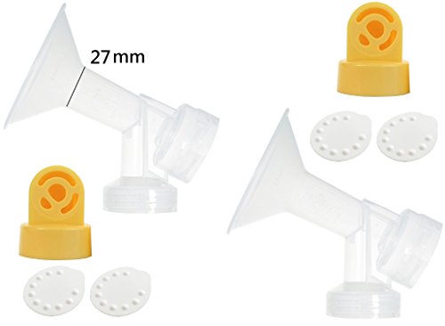 Nenesupply Pump Parts for Pump In Style Breastpump with 2 Large 27mm Breastshields 2 Valves and 4 Membranes