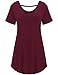 TTI Womens Round Neck Irregular Hem Cotton Top Tee