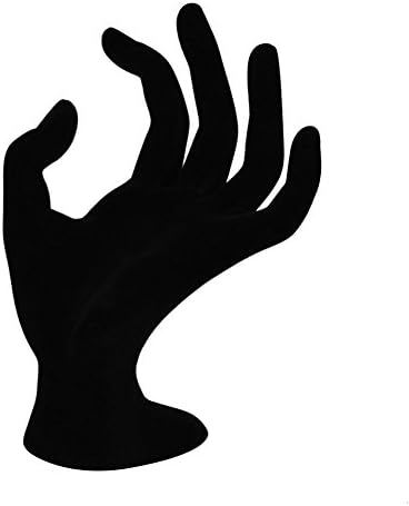 Vanvler Hand Mannequin,Glove Bracelet Ring Jewelry Display Stand Holder Accessories (D OK Black velvet)