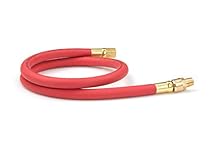 TEKTON 46347 3/8-Inch I.D. by 3-Foot 250 PSI Rubber Whip Air Hose with 1/4-Inch MPT Swivel End