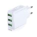 European Plug Adapter, OKRAY 5V/3A Portable 3-Port USB Europe Wall Charger Universal Travel Charger with Wall Plug Compatible iPhone Xs/XR/X/8/7/6/Plus, iPad, Samsung Galaxy S9/S8/S7 Edge, HTC (White)