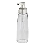 InterDesign Clarity Foaming Soap Dispenser Pump, for Kitchen or Bathroom Countertop - Clear/Satin