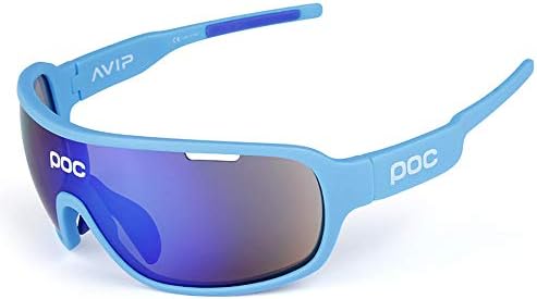 Lightweight Polarized Sports Sunglasses - Anti-sand and Anti-glare, with 5 Interchangeable Lenses. Suitable for Men and Women Bicycle Driving Golf Fishing Running Outdoor Activities