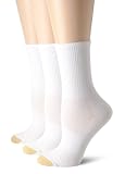 Gold Toe Women's 3 Pack Ultratec Coolmax Crew Socks, White, 9-11