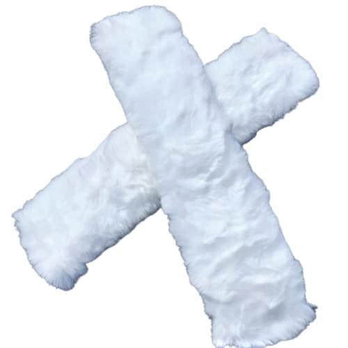 2 X Faux Sheepskin Horse Noseband Lambswool Supersoft Cover Cheek Piece Halter White Nose Band