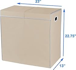 Simple Houseware Double Laundry Hamper with Lid