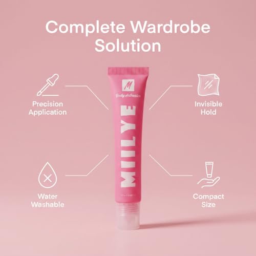Body Adhesive Glue for Clothes 20ml, Sweat Proof, Water Wash Off Skin Adhesive, Fabric-Safe Liquid Fashion Glue Tape for Dancers, Women Bras, Wigs, Stockings