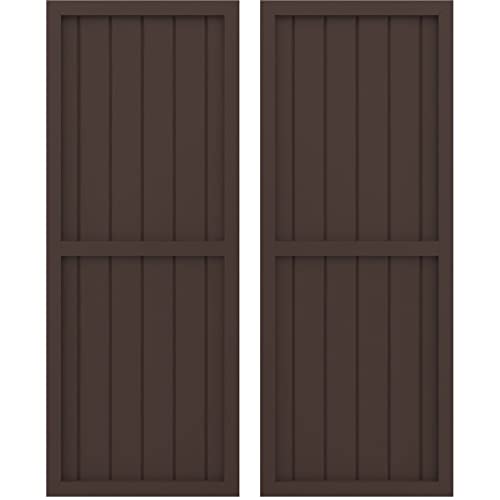 Ekena Millwork ARW101BF621X75TBH Americraft Six Exterior Real Wood Two Equal Pa…