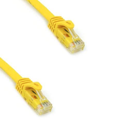 Kentek 100 Feet FT CAT6A UTP Patch Cable 24 AWG 600 MHz 10G 10Gbps Category 6a Unshielded Twisted Pair Snagless Molded Boot Ethernet RJ45 Network Internet Cord Yellow