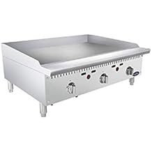 ATOSA US ATMG-36T-36â€³ HD Commercial Griddle Thermostatically Controlled Natural Gas Griddle Cooktop Stainless Steel Restaurant Grill Portable Top Griddle - 50,000 BTU