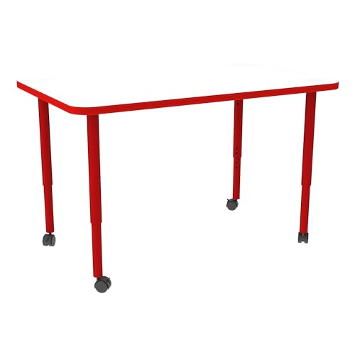 Learniture Accent Series Rectangle Adjustable-Height Mobile Collaborative Activ…